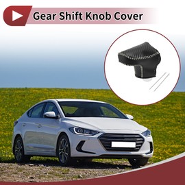 HEROFFIX 1 Set Gear Shift Knob Cover for Hyundai Elantra 2021-2023 Stick Shifting Handle Protector Black Carbon Fiber Beige Faux Leather