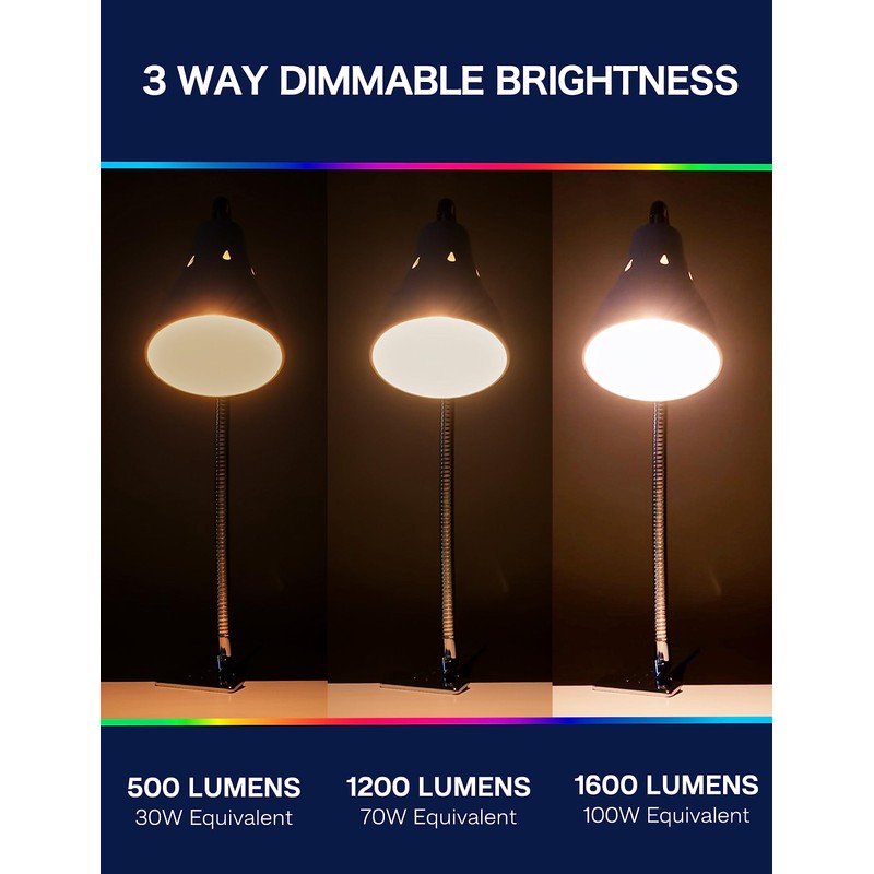 UNILAMP 3 Way Light Bulbs 30 70 100W Equivalent, 3-Way