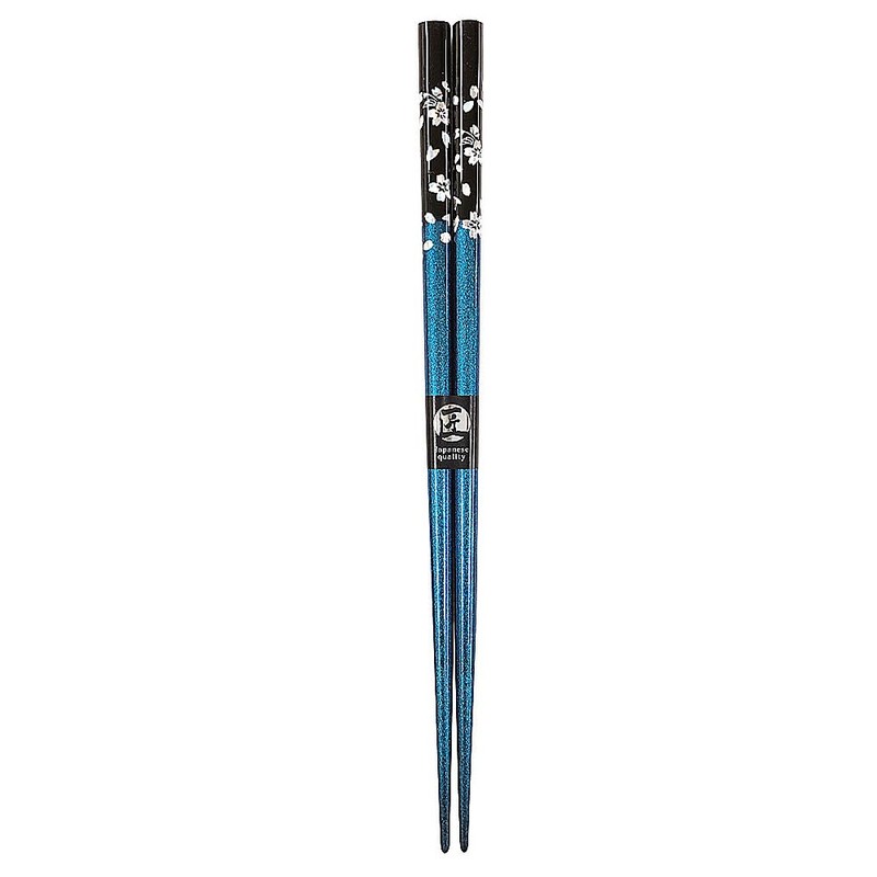 Chopsticks, Silver Cherry Blossoms, Blue, Unisex Size, Includes Paulownia Box,
