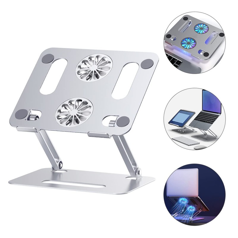 OSALADI Laptop Cooling Pad Dual Fans Adjustable Height Design Lightweight