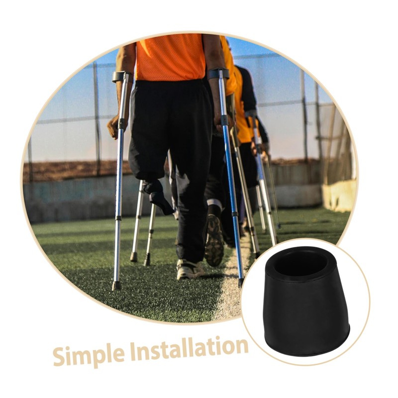 Housoutil 高齢者用松葉杖パッド グライド ゴム製 エンドキャップ 交換用 ブラック 直径25mm 松葉杖アクセ​​サリー