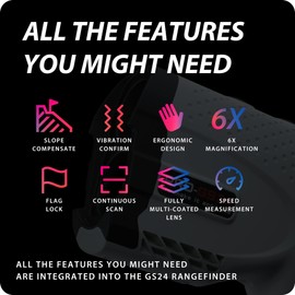 Gogogo Sport Vpro GS24CM Golf Range Finder 1200Yards with Slope On/Off, Magnetic Strip,Tournament Legal,Fast Flag-Lock with Pulse Vibration, Continuous Scan High-Precision Golf Rangefinder