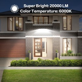 MORSEN 200W Flood Light Outdoor Plug in - 20000LM 5000K LED Flood Light, IP66 Waterproof, UL Listed Daylight Security Lights for Garden, Yard, Garage, Stadium, 2 Pack