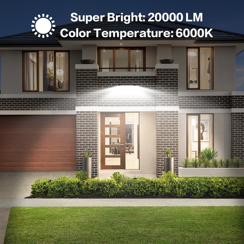 MORSEN 200W Flood Light Outdoor Plug in - 20000LM 5000K