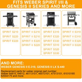 64830 Gourmet BBQ System Sear Grate for Weber GS4 Spirit & Spirit II 200/300 Weber Spirit E-210 E-310, Genesis II E310, Genesis II LX S440, Spirit II E210 Grill Grates, Any Weber GBS Insert Accessory