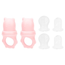 Baby Fruit Food Feeder Pacifiers Food Grade BPA Free Silicone Toddlers Training Pacifier Teether ToyPink