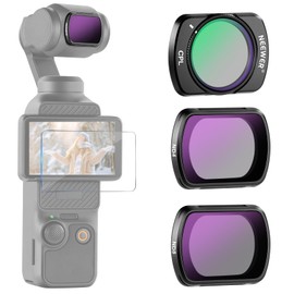 NEEWER Kit Filtros ND y CPL para Pocket 3 (Paquete de 3), ND4 ND8 CPL Filtro Polarizador Magnético Densidad Neutra con Vidrio Optico HD Multicapa Compatible con dji Osmo Pocket 3 Creator Combo,FL-B03