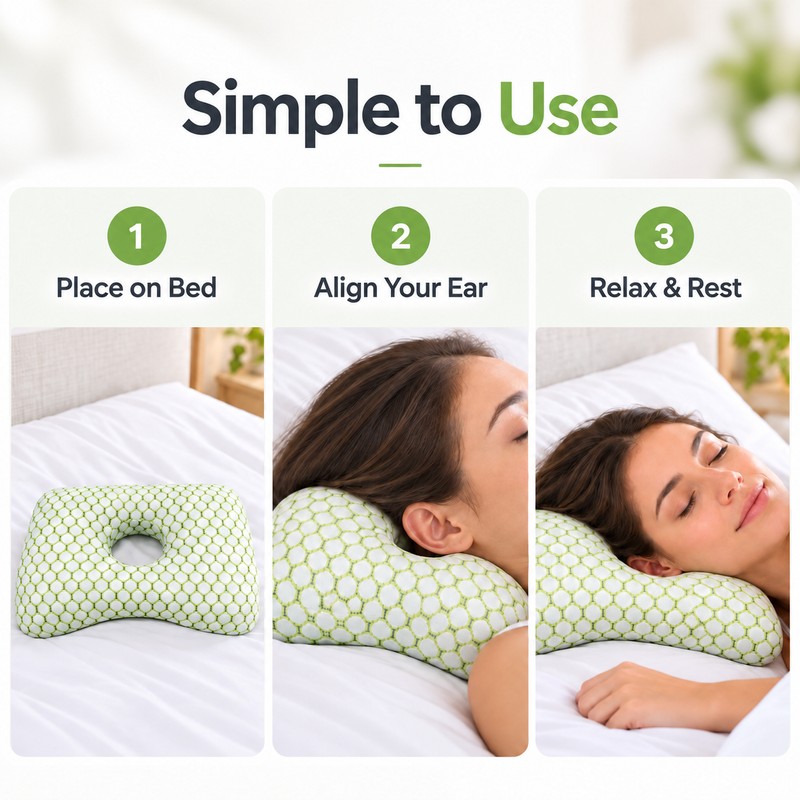 Ear Piercing Pillow for Side Sleepers – Breathable Ear Hole