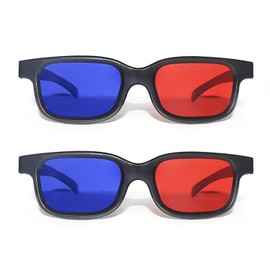 BEIBXHQQ 2 Pieces Red and Blue 3D Glasses, Red and Blue Glasses, 3D Glasses, 3D Sunglasses, Anti-Fog and Anti-Scratch Lenses, Suitable for Light Shows, Holiday Parties, Home Theaters, Movie Theaters