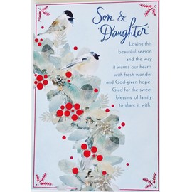 Sending Lots of Love And Trusting God To Bless You This Season With His Very Best Gifts Peace Joy And Perfect Love - Merry Christmas Son and Daughter-in-Law Religious Greeting Card