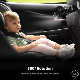 Homefy Portable Baby Stroller Mini Fan with Flexible Tripod, Rechargeable 360° Rotating Fan for Car Seat, Crib, Bike, Travel & Outdoor Use, Safe for Babies (Black)