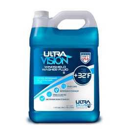 UltraVision Windshield Washer Fluid - Advanced Formula for Car Windshield Wiper Fluid Crystal-Clear Vision in Weather Conditions +32F - All Weather - 1 Liquid Gallon