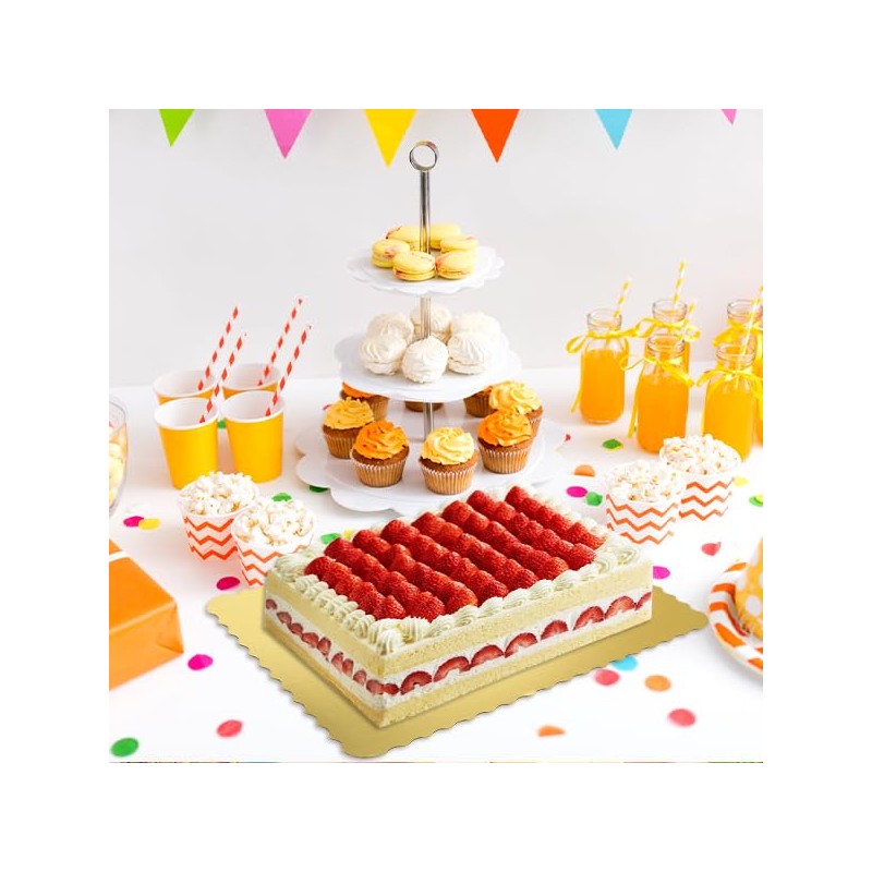 Anscher 25 Pack 14 x 10 Inch Greaseproof Rectangle Cake