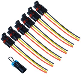 Pulse Power Plug Pigtail Connector Pulse Bar Connectors with Seat Belt Bypass Compatible with Polaris 2018-2024 Ranger XP 1000 RZR RS1 Pro Wire Plug Black Yellow Red 6 Pack 14awg