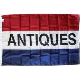 Antiques - 3' x 5' Nylon Message Flag (Red/White/Blue)