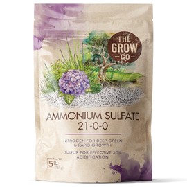 Ammonium Sulfate 21-0-0 Fertilizer, High Nitrogen for Rapid Plant Growth & Deep Green Color, Ideal Soil Acidifier to Lower pH in Alkaline Soil, 5 lb