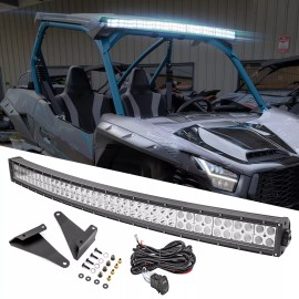 SI For 20-24 Kawasaki Teryx KRX 1000 Roof 42'' 240W Curved Light Bar Mount Wire Kit