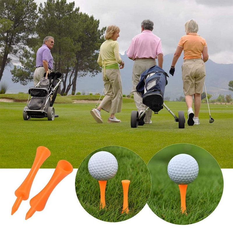 Willoo Pack of 70 70 mm Orange Plastic Golf Tees,