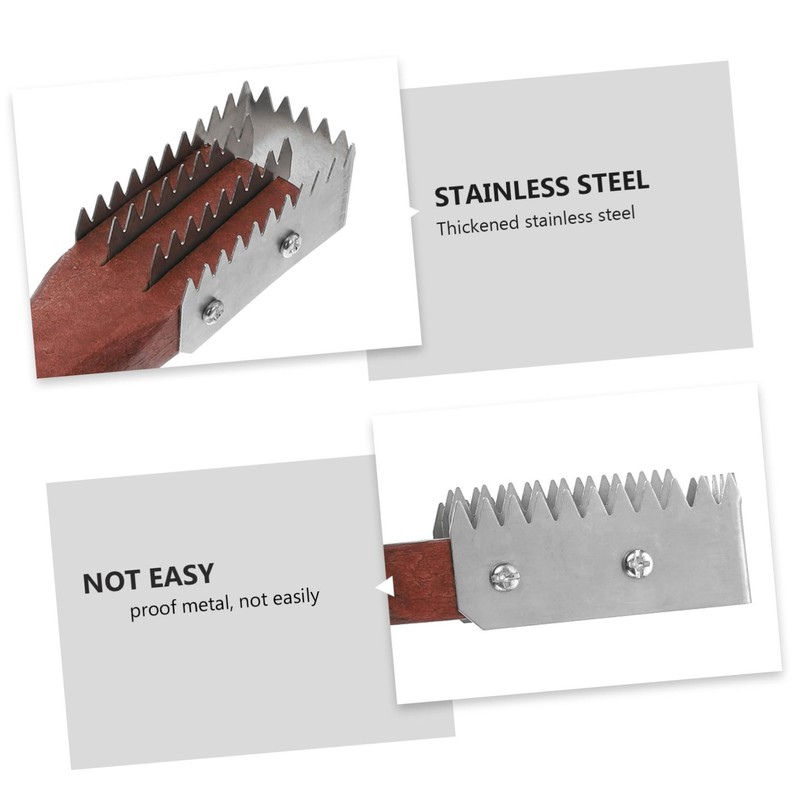 SHOWERORO 2pcs Fish Scale Scrapers Fish Descaler Long Handle Easy