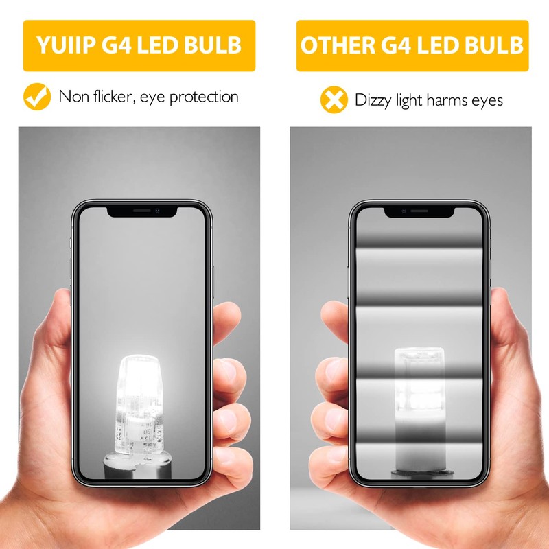 YUIIP G4 LED Light Bulbs 6000K Daylight White, 2W Equivalent
