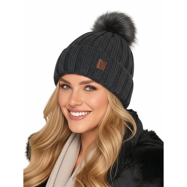 Baesics Knitted Hat with Bobble for Men & Women -