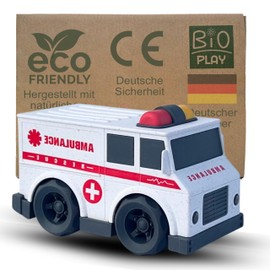 BIOPLAY® Ambulance White | Organic Plastic | Sustainable Toy from 1 Year for Boys and Girls | Indoor and Outdoor | Ambulance | Ambulance Toy