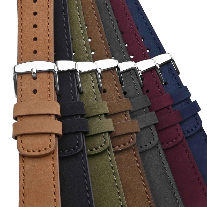 WOCCI Quick Release Leather Watch Strap, 18 mm, 19 mm,