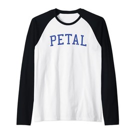 Vintage Petal MS Distressed Blue Varsity Style Raglan Baseball Tee