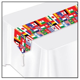 Printed International Flag Table Runner Party Accessory (1 count) (1/Pkg)