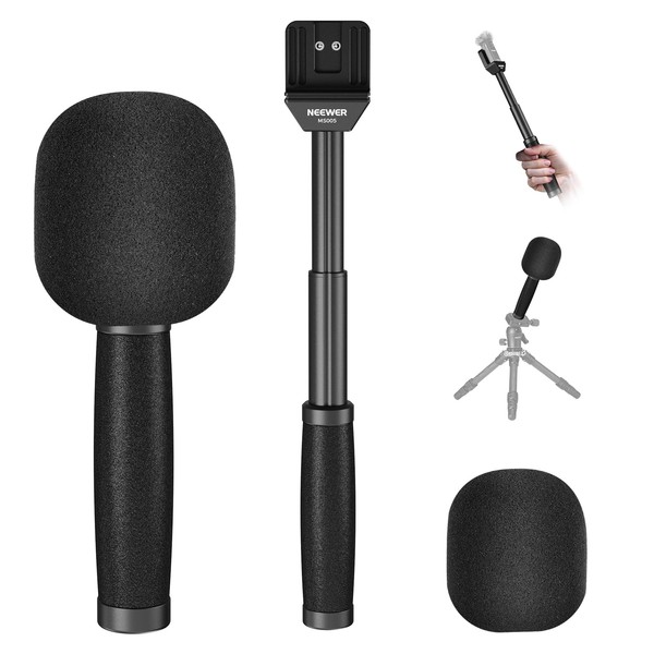 NEEWER 13"/33cm Telescopic Lavalier Microphone Handheld with Anti Off Cold