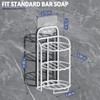 White 3-Tier Shower Soap Shampoo Bar Holder, Self Adhesive &