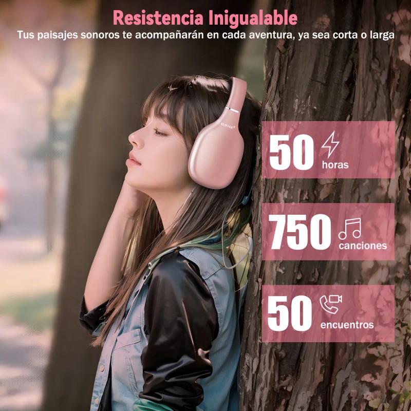 Kuiiyer Audfonos Bluetooth Inalmbricos Diadema Over Ear Headphones Con Micrfono,