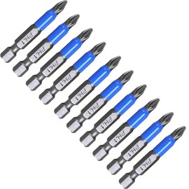Piutouyar 10Pcs Magnetic Anti-Slip Drill Bit 2 Inch, PH1 Phillips Screwdriver Bits Set 1/4" Hex Shank (PH1 x 50MM)