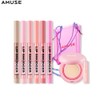 AMUSE Lip Smudger 6colors with Dew Powder Pocket Cushion & Mini Tint & Cross Bag Gift Limited Set 9items, Color:00 Shading