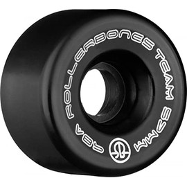 RollerBones Team Logo 57mm 98A Black Recreational Roller Skate Wheels 8 pk