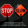 Stop Slow Sign with Bamboo Handle, 13" x 13" Double