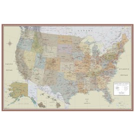 24x36 United States, USA Contemporary Premier Wall Map Poster (24x36 LAMINATED)