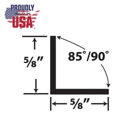 Outwater Plastics 1934-Bk Black 5/8'' X 5/8'' X 1/16'' (.0625'') Thick Styrene Plastic Even Leg Angle Moulding 48 Inch Lengths (Pack of 3)
