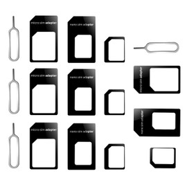 Cozy Inviting 4 in 1 Nano SIM Card Adapter, 4 Set Nano SIM Adapter, SIM Adapter, SIM Card Adapter with SIM Eject Pin, Compatible with Smartphone