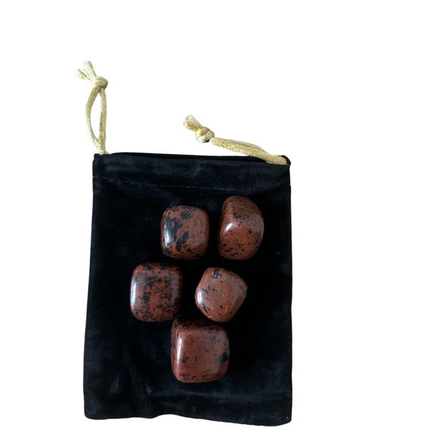 Pandiui23 5 Natural Stone Obsidian Mahogany - 5 Polished Crystals