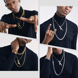 Richsteel Rifle Chain Army Chain with Hand Grenade AK47/UZI/Cartridge, Pendant, Men's Chain, Jewellery with Gift Box for Children and Teenagers, Stainless Steel