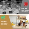 Ausune Coffee Station Organiser,2 Tier Coffee Bar Accessories Organiser, Wooden