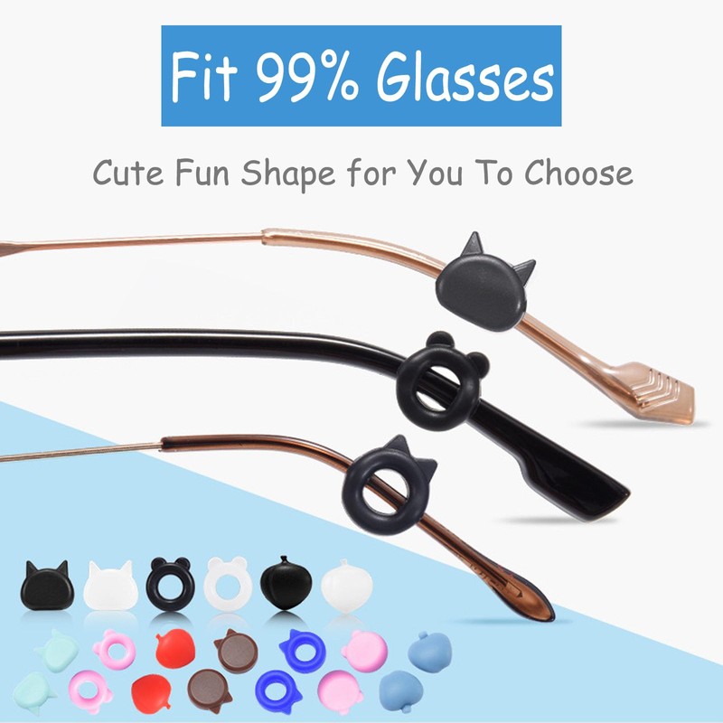 TORWOL Mini Silicone Ear Hooks Eyewear Retainer, 10 Pairs Anti-slip