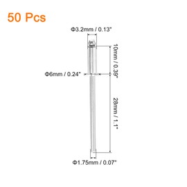 sourcing map 50Pcs 1/8" x 3/8" 304 Stainless Steel Countersunk Blind Rivet, Open-End Type Blind Rivets for DIY, Sheet Metal, Automotive Repairs, Furniture, Boat, and Duct Work (Silver)