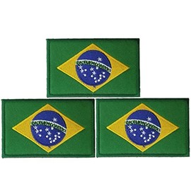 Paquete de 3 parches de bandera de Brasil para sombreros, bolsas tácticas, chaquetas, parches de ropa del ejército...