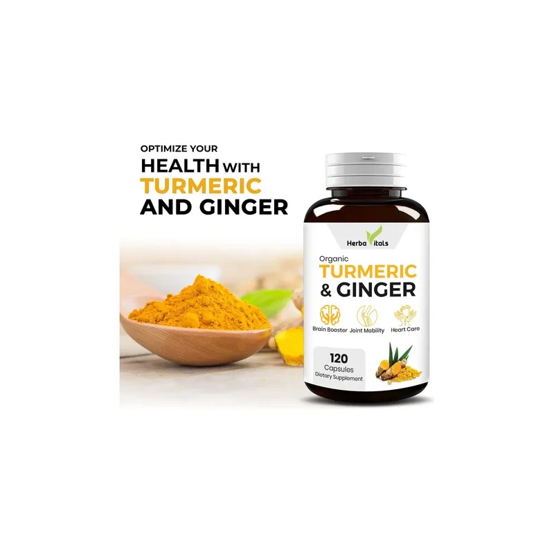 Herbavitals Cúrcuma Y Jengibre 120 Cápsulas 500mg Suplemento