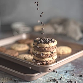 HAPPIELS 15x10 inches Non Toxic Non Stick Baking Sheet Set of 2 | Nonstick Cookie Sheets for Baking | Premium Quality Baking Pan Set | Jelly Roll Pans 10 x 15 | Non toxic bakeware 15 x 10