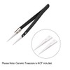 sourcing map Straight Pointed Ceramic Tips Replaceable Heat Resistance Non-Conductive