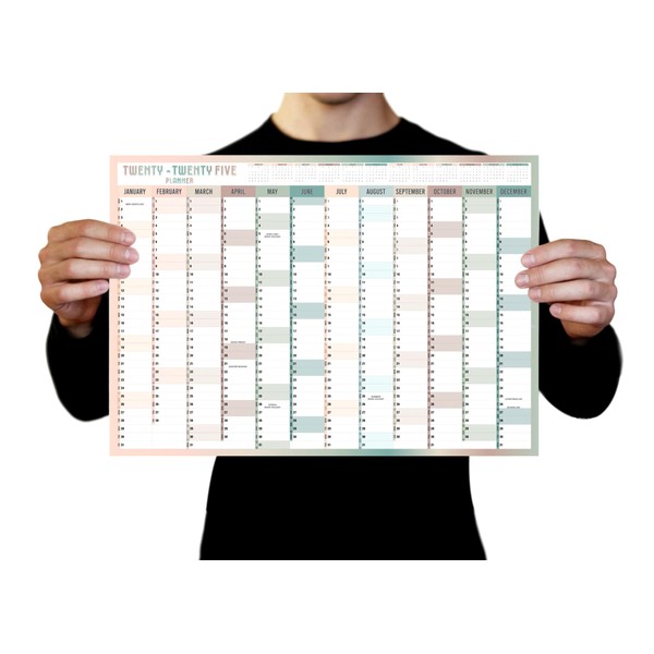 A3 Wall Planner 2025 Wall Calendar Large Jan to Dec