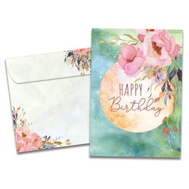 Tree-Free Greetings - Birthday Cards - Artful Designs - 1 Card + Matching Envelopes - Made in USA - 100% Recycled Paper - 5"x7" - Joy and Possibility (GO65332)